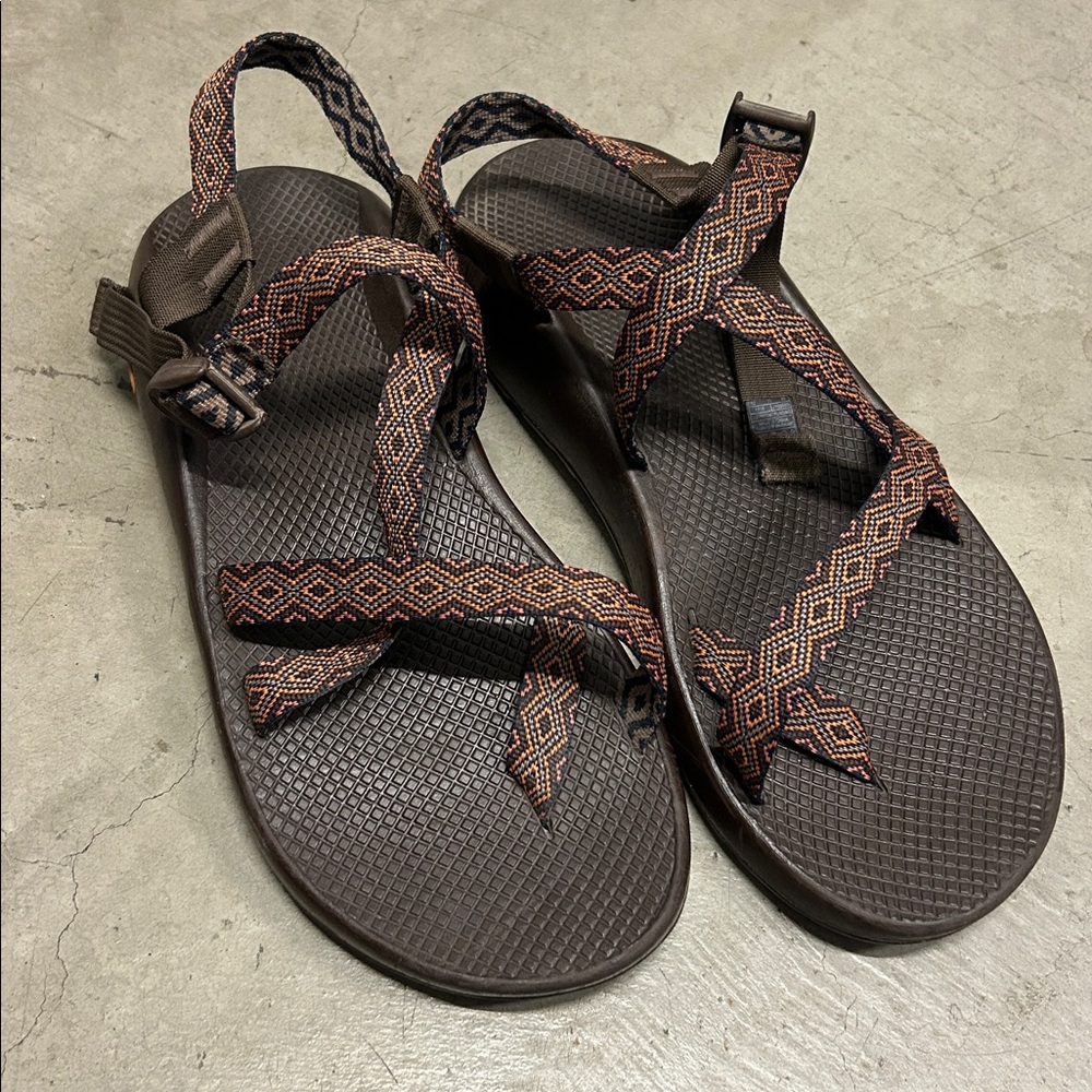 Chaco Z/2 Classic Men's Sandals Orange Brown 12 Aztec Toe